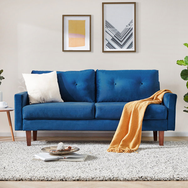 Everly Quinn Brookstead 70'' Velvet Square Arm Sofa & Reviews | Wayfair