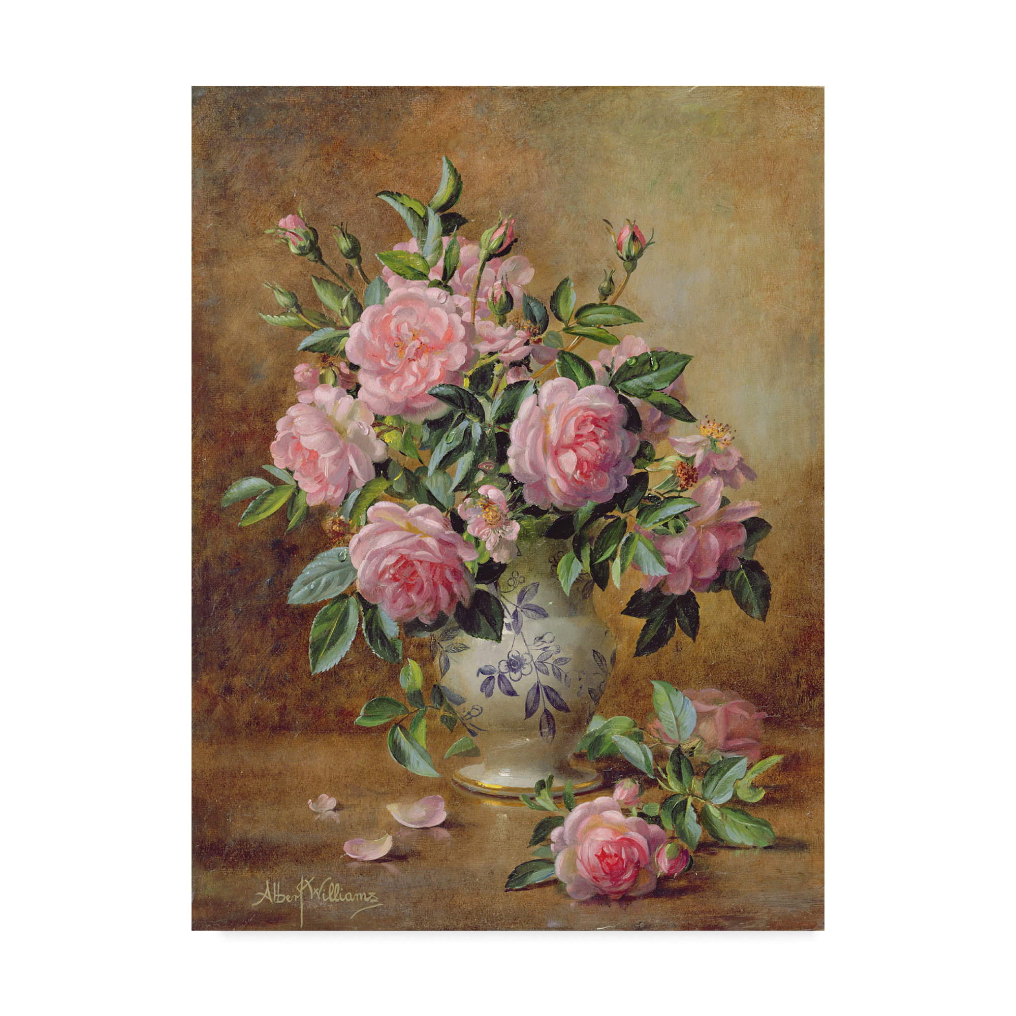 Trademark Art Albert Williams A Medley Of Pink Roses Print On Canvas Wayfair