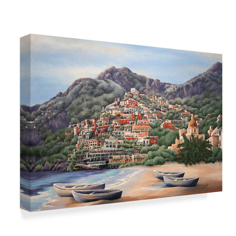 Fleur De Lis Living Amalfi Coast Line Acrylic Painting Print On Wrapped Canvas Wayfair