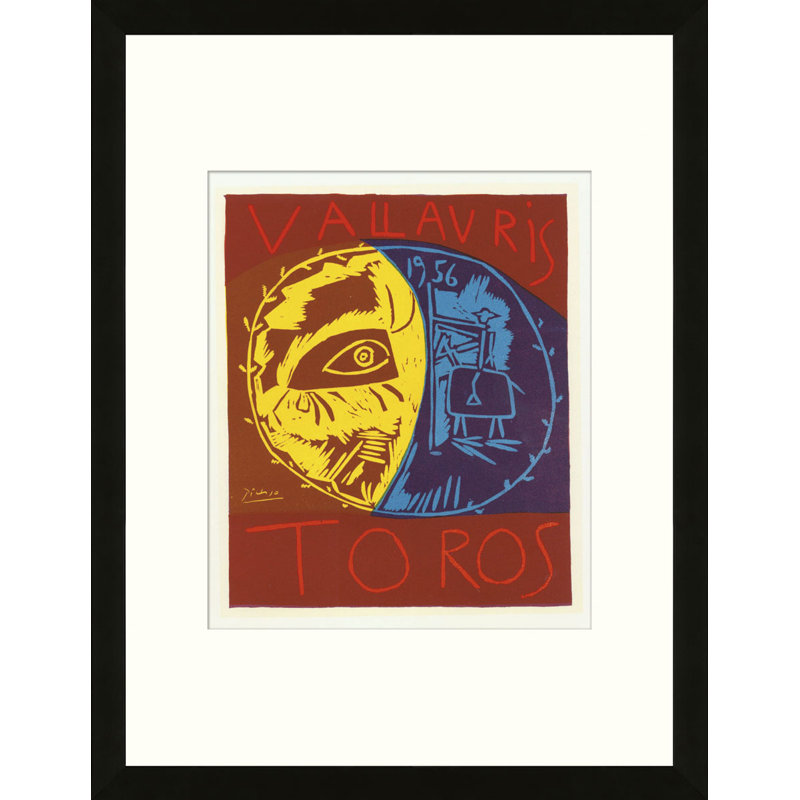 School of Paris 'Toros en Vallauris 1956' by Pablo Picasso Framed Lithograph
