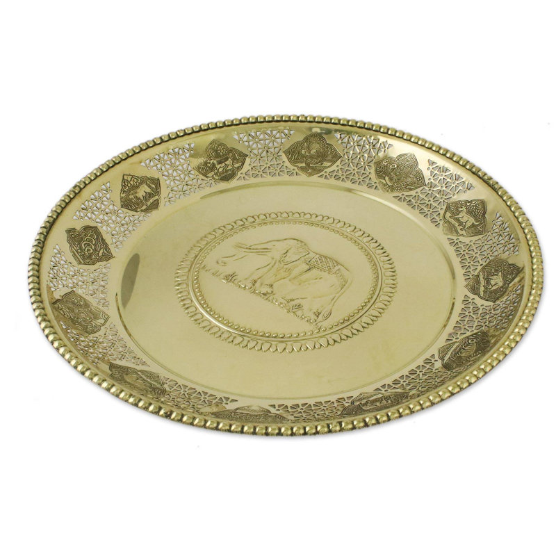 World Menagerie Pasternak Brass Decorative Serving Tray Wayfair