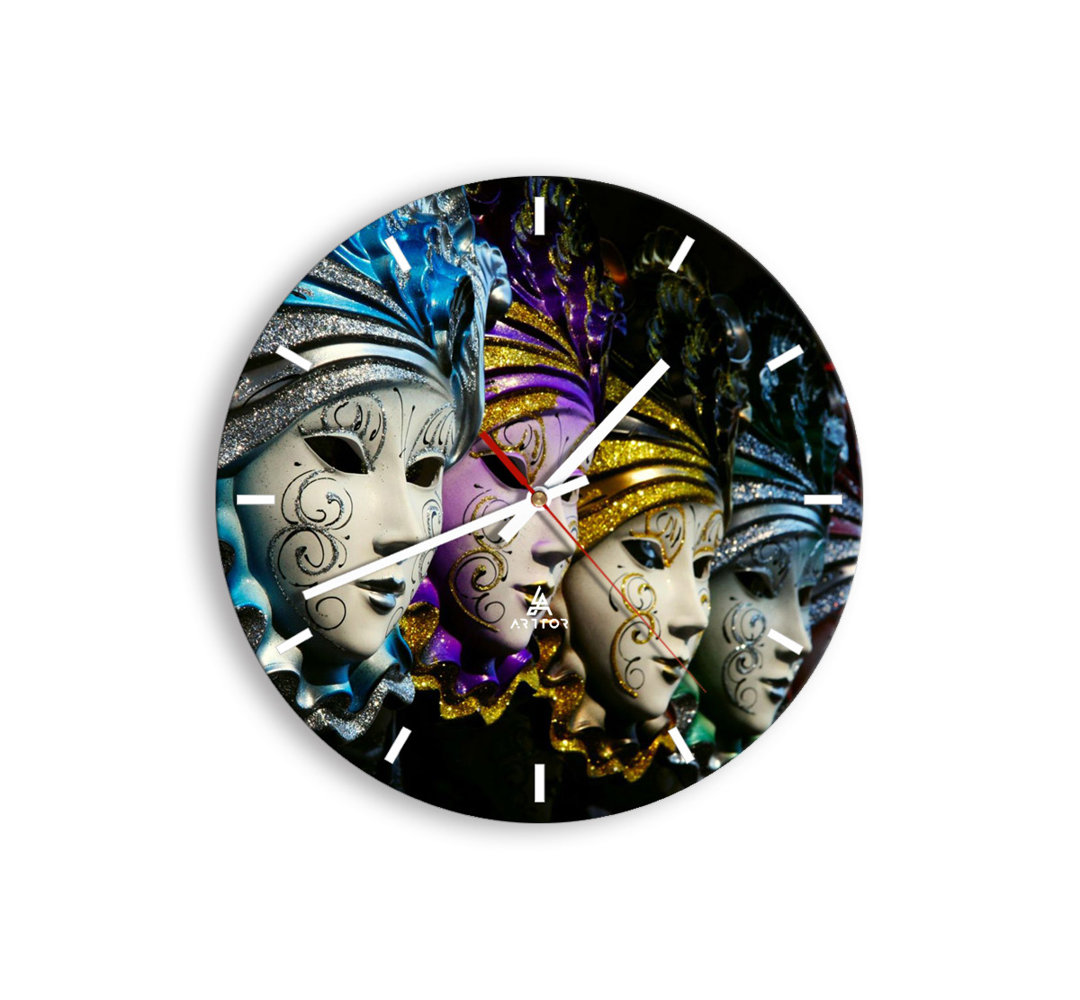 Brayden Studio Analoge Wanduhr Lilwen Geräuschlos Größe: 30 cm H x 30 cm B x 0,4 cm T