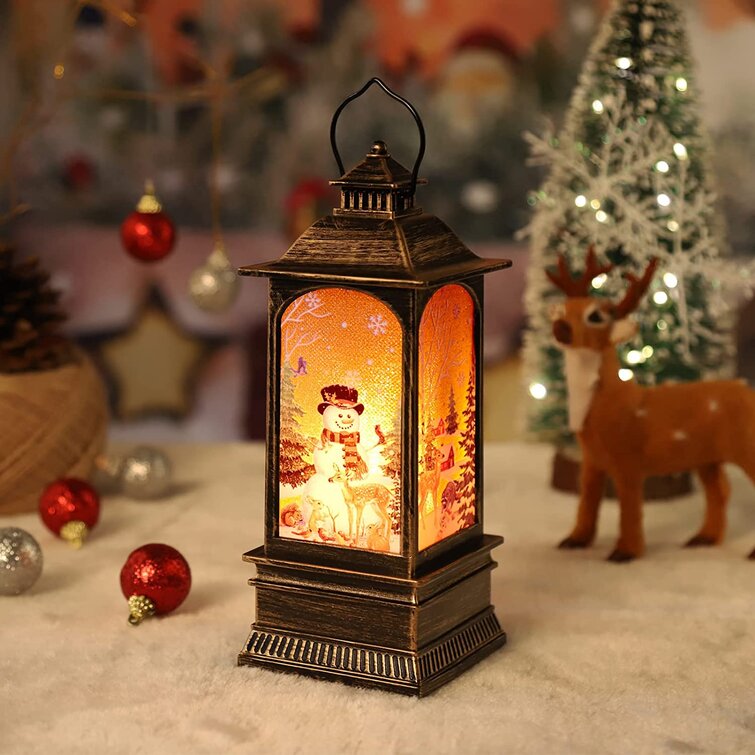 Christmas Lantern Snow Globe Santa Claus with Tree Home Christmas Decorations 
