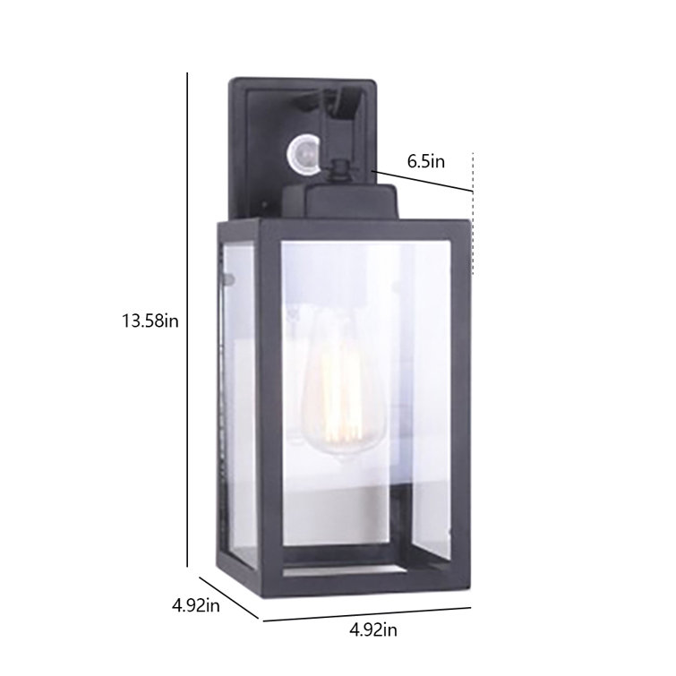 17 Stories Dorann Black 13 58 H Outdoor Wall Lantern Wayfair