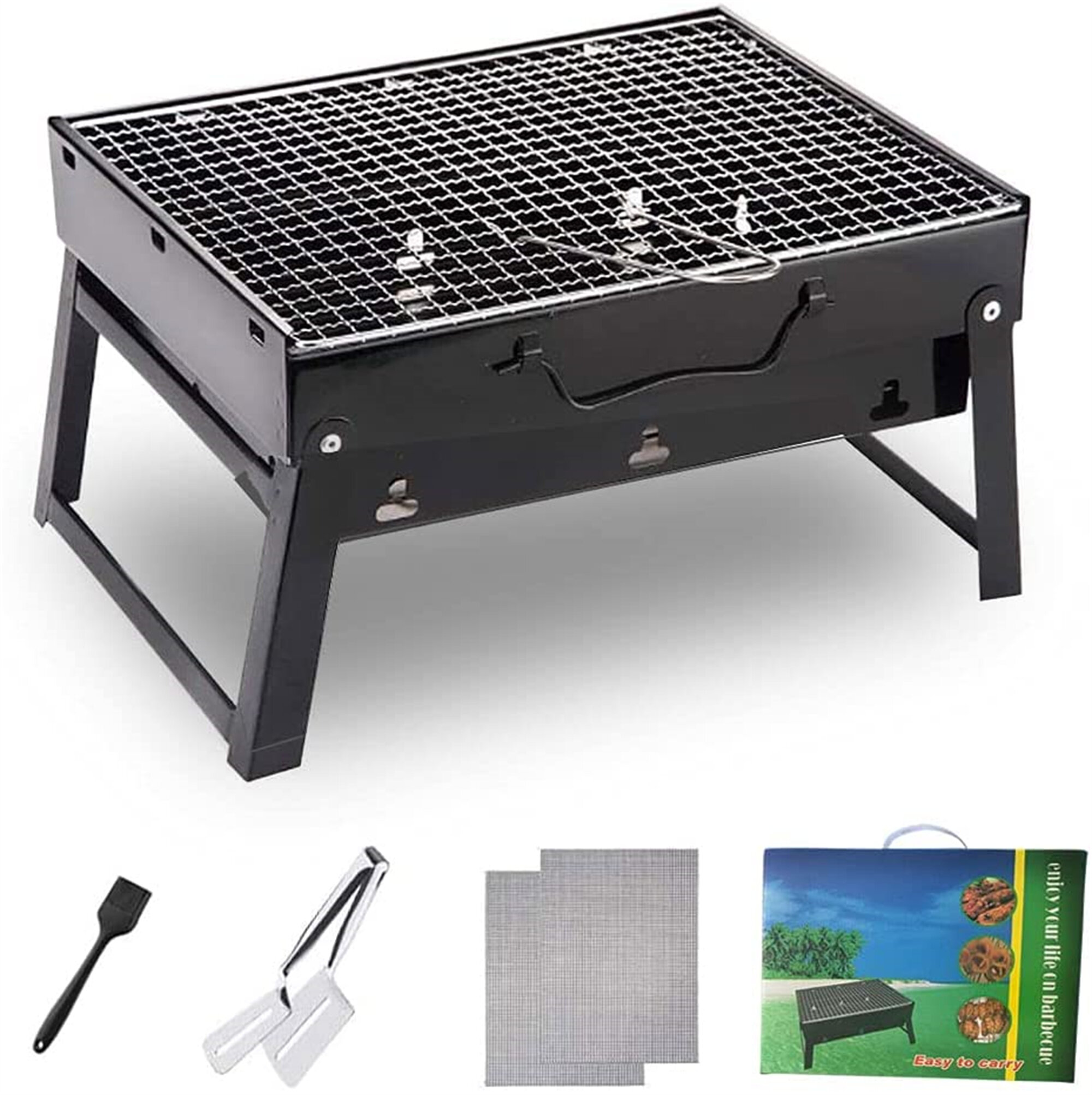 Beach Groundlevel Extra Large Folding Portable BBQ & Grill Ideal For Family Parties Easy Open & Fold Away Camping Day Out Picnics 