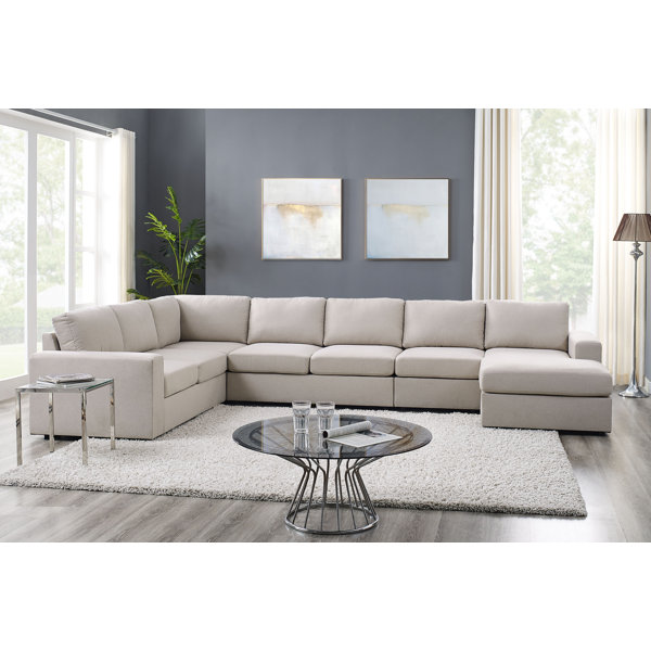 Ivy Bronx Cheryle 147 Linen Blend Reversible Modular Sofa