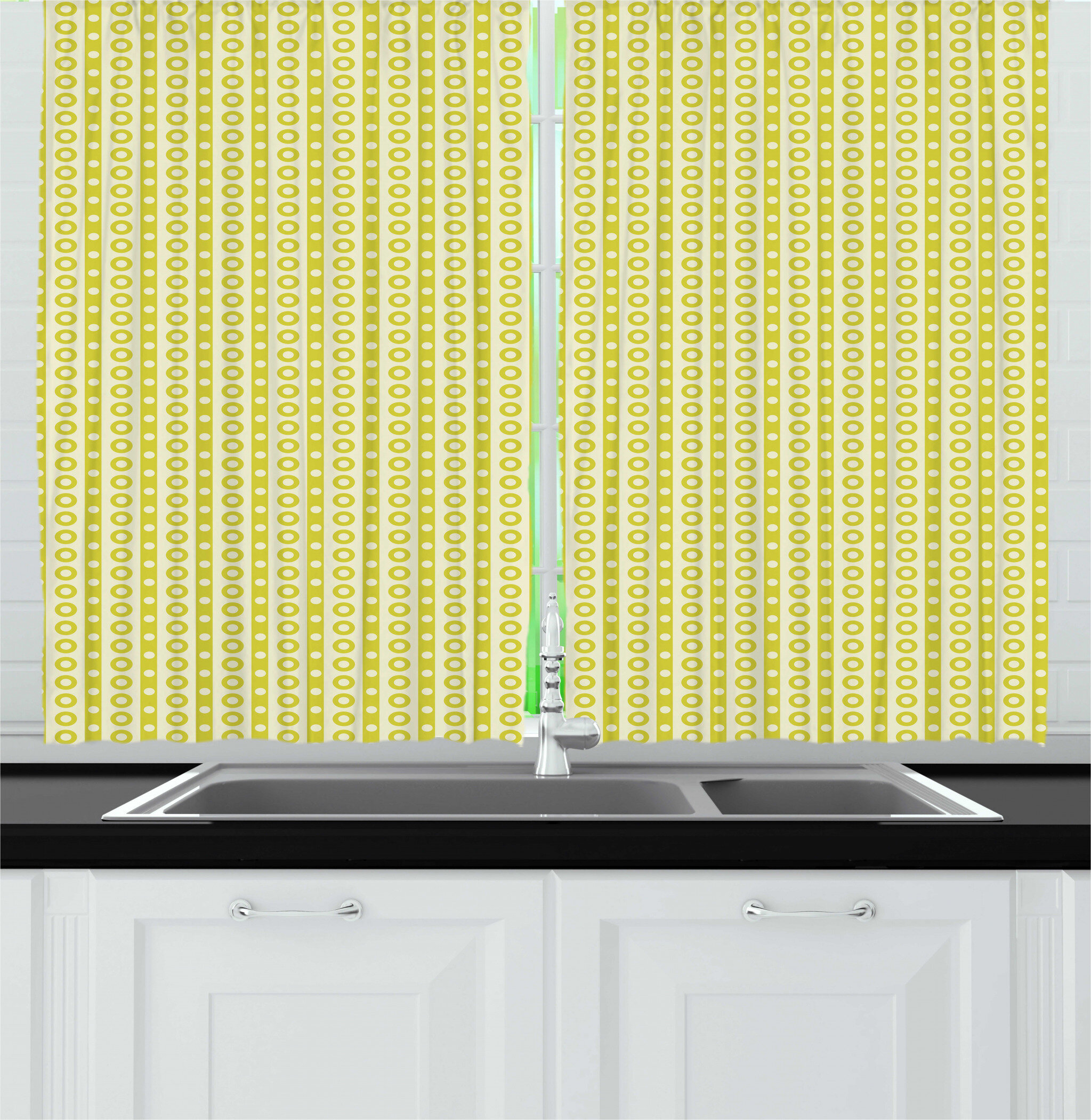 East Urban Home Retro Kitchen Curtain Wayfair