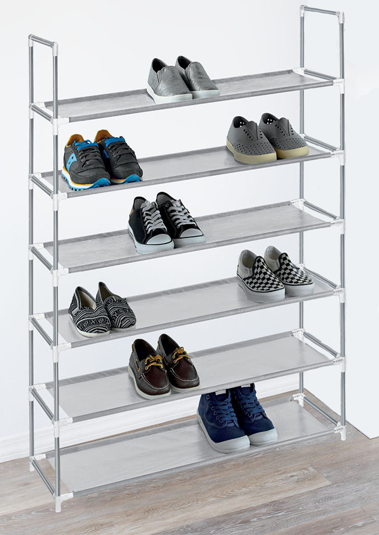 Rebrilliant 6 Tier 30 Pair Stackable Shoe Rack Reviews Wayfair