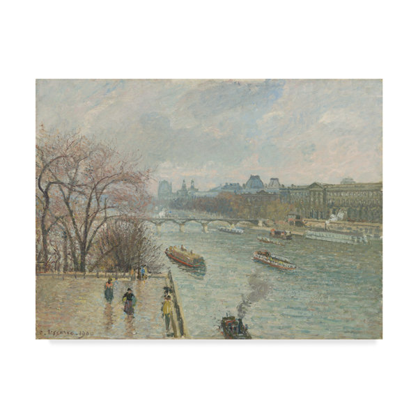 Trademark Art The Louvre Afternoon Rainy Weather By Camille