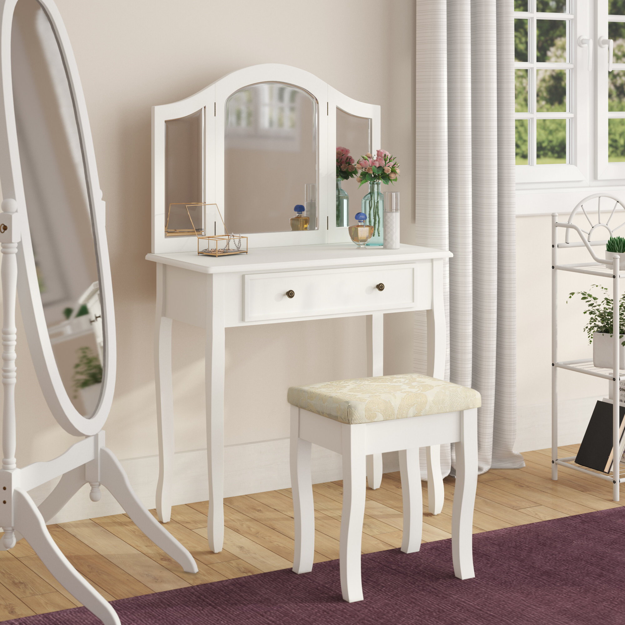 Winston Porter Emmalyn Wooden Vanity Set Reviews Wayfair