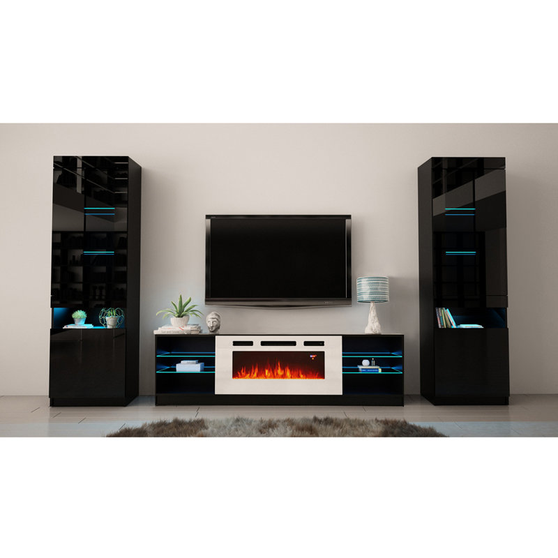 Orren Ellis Delaine Wh01 Electric Fireplace Modern Wall Unit