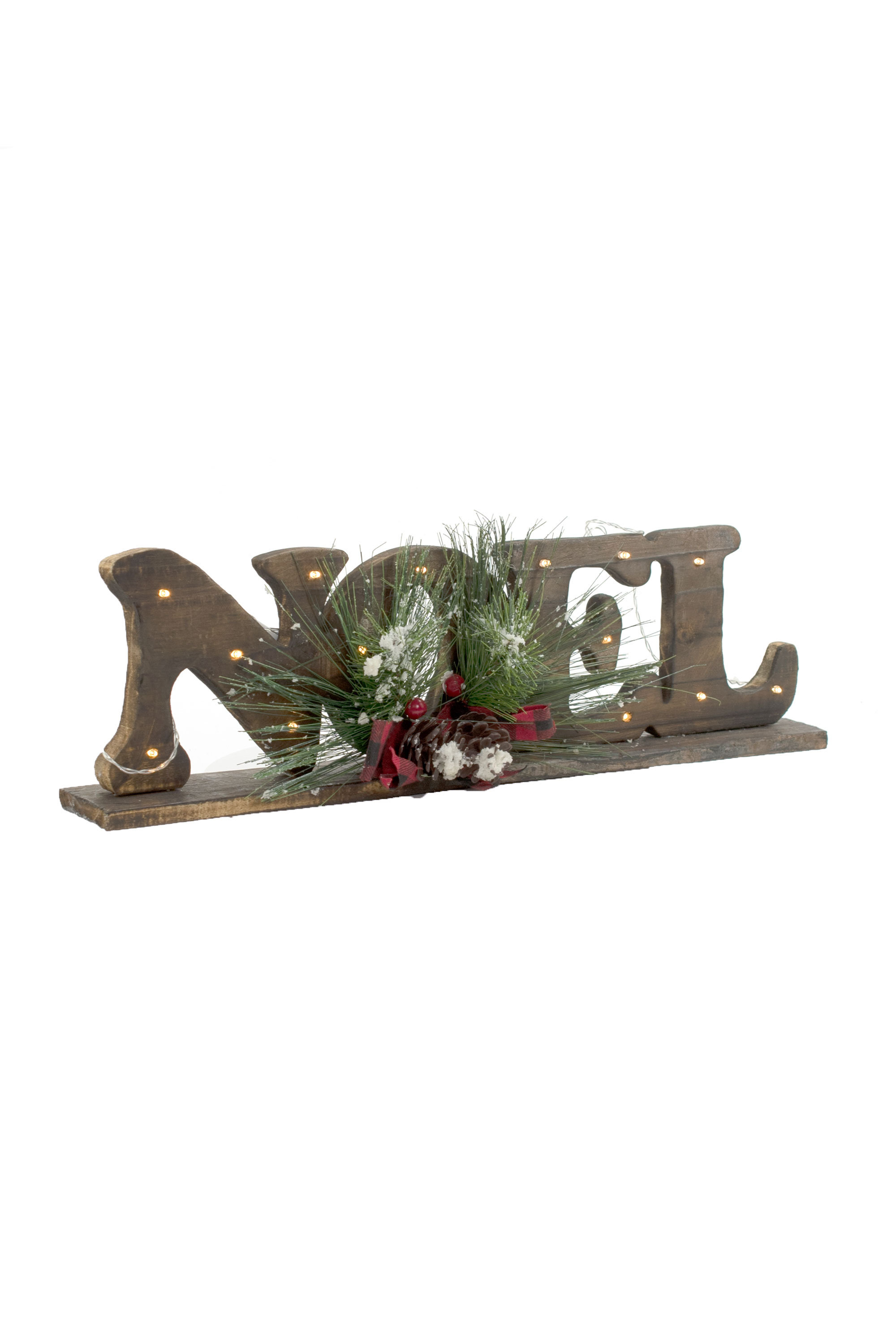 The Holiday Aisle® 7'' Dark Wood Lighted "Noel" Sign & Reviews Wayfair