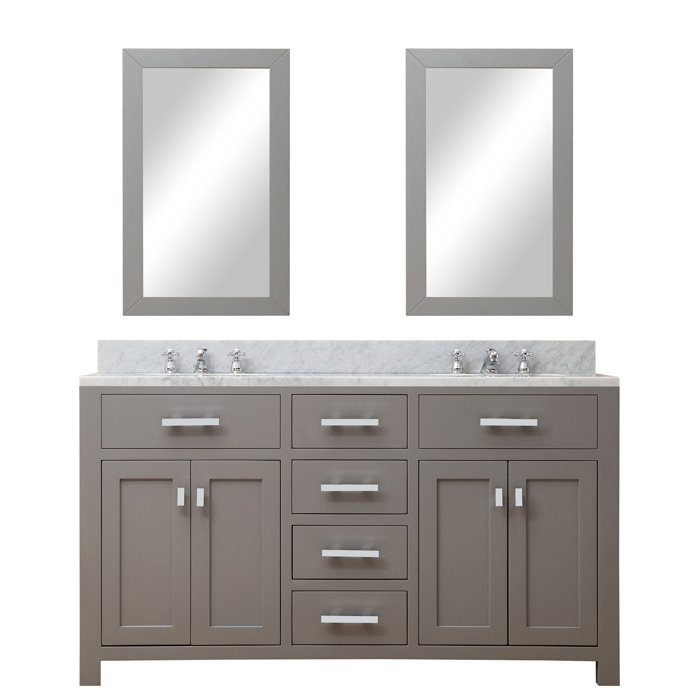 Water Creation Madison 60" Double Bathroom Vanity Set with ...