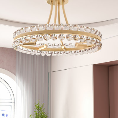 Jackeline 8 - Light 24'' Chandelier Style Circle Semi Flush Mount