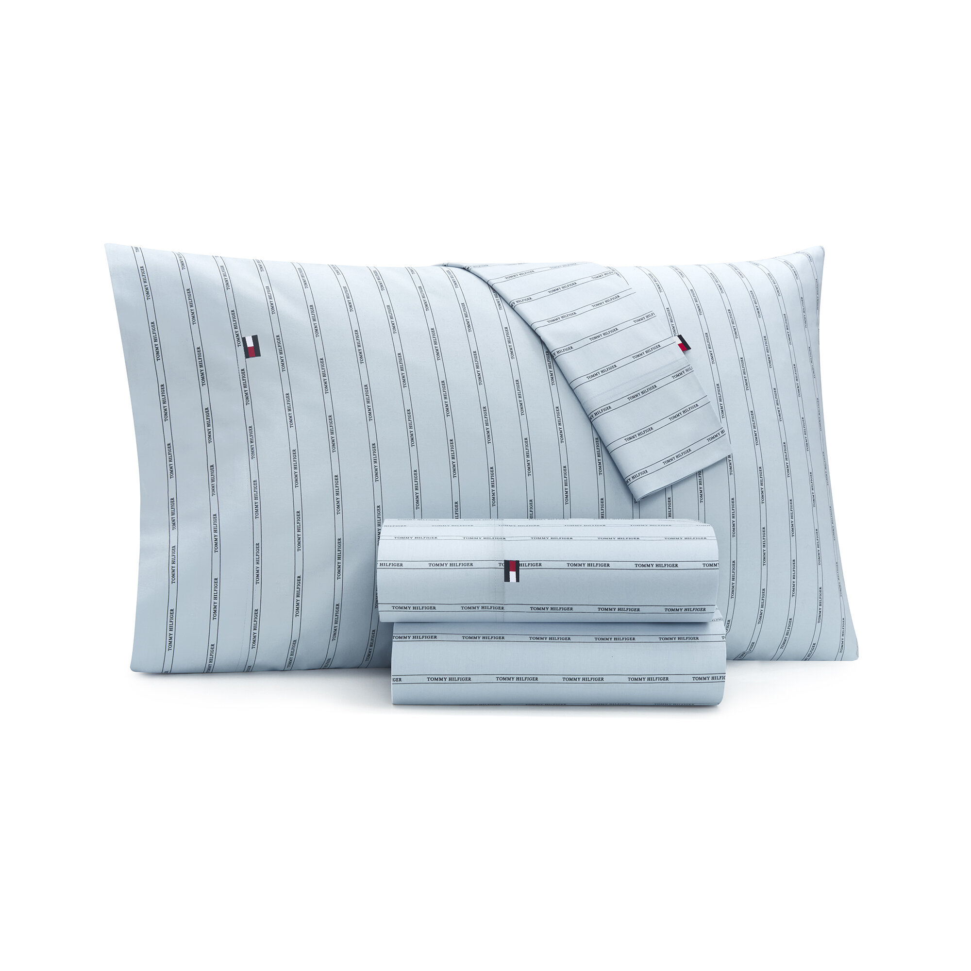 tommy hilfiger blue and white striped sheets