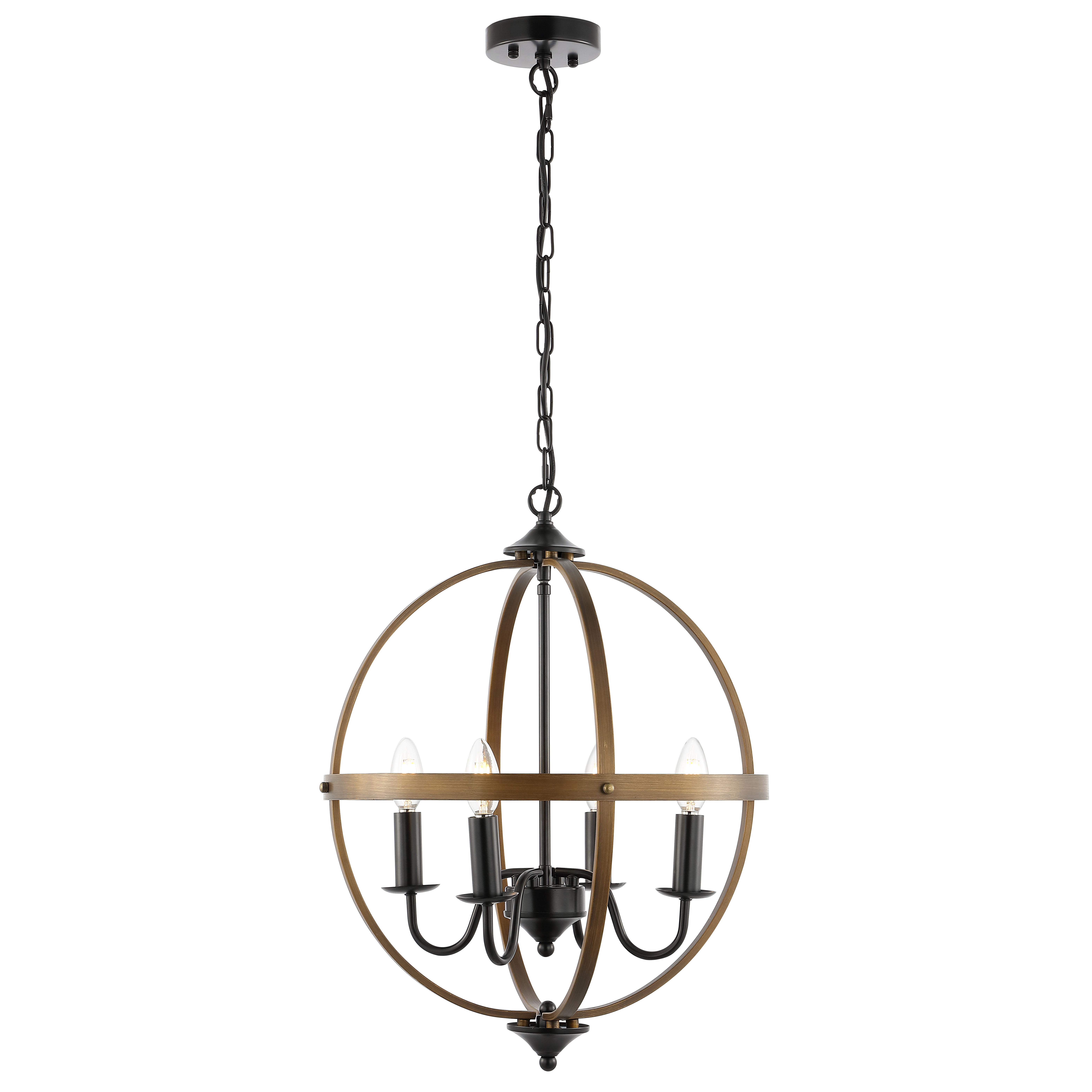Gracie Oaks 4 Light Single Globe Pendant, Vintage Pendant Hanging Light, Farmhouse Rustic