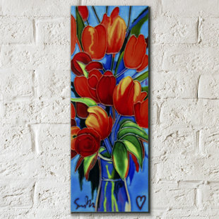 Ceramic Wall Art Tiles Wayfair Co Uk Hand Painted Cant Stop Loving You Poppy Wall Décor Tile