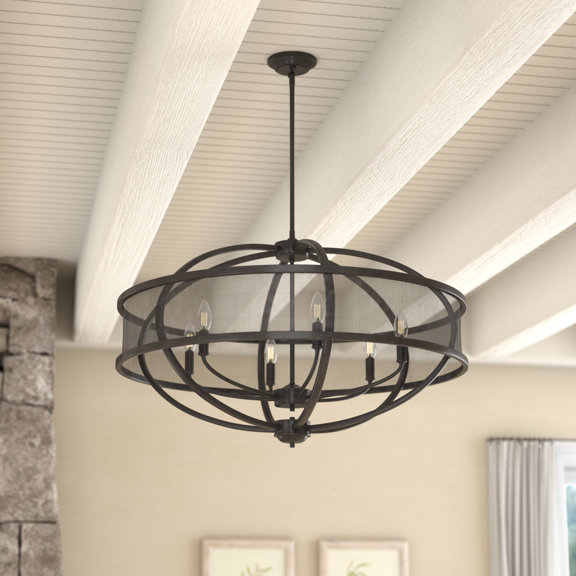 Laurel Foundry Modern Farmhouse Earlene 6 Light Candle Style Geometric Chandelier Reviews Wayfair