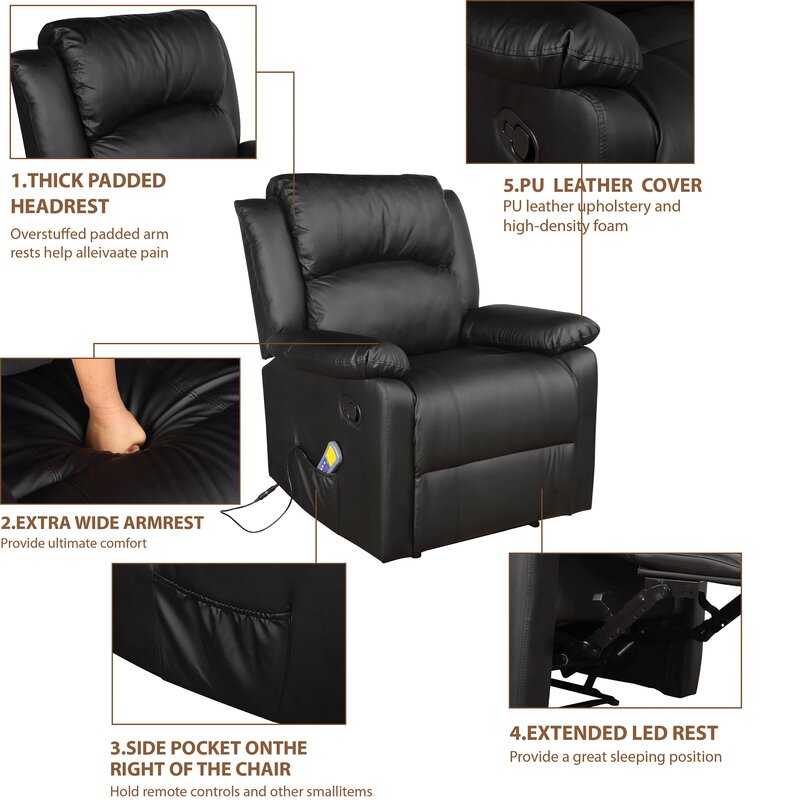 Reclining And Heated Massage Chair