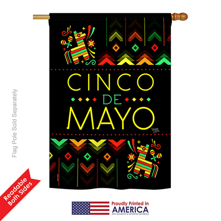 Serape Cinco de Mayo 2-Sided Polyester 40 x 28 in. House Flag