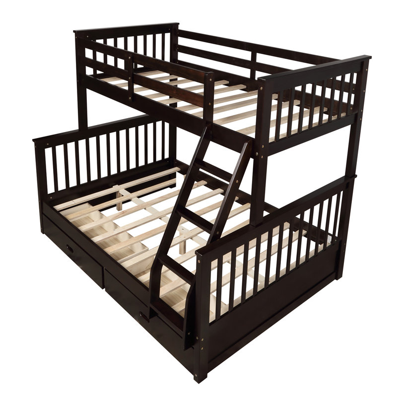 Harriet Bee Mclaurin Twin Over Full Bunk Bed With 2 Drawers Reviews Wayfair