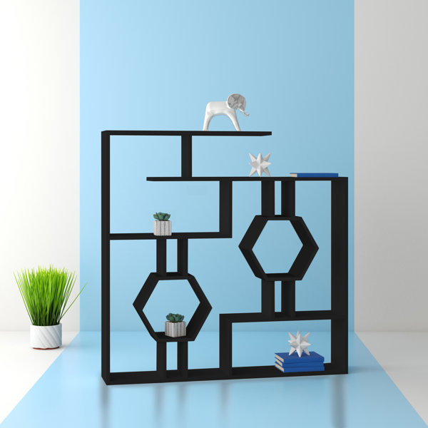 hexagon bookshelf wayfair