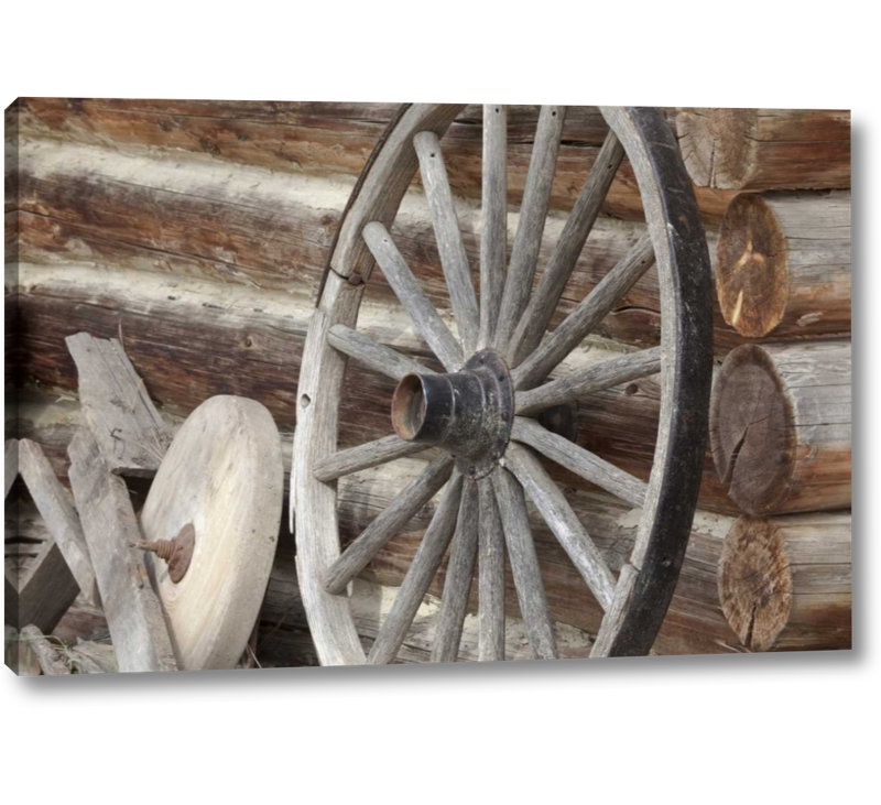 Millwood Pines Canada Bc Fort Steele Old Wagon Wheel Photographic Print On Wrapped Canvas Wayfair