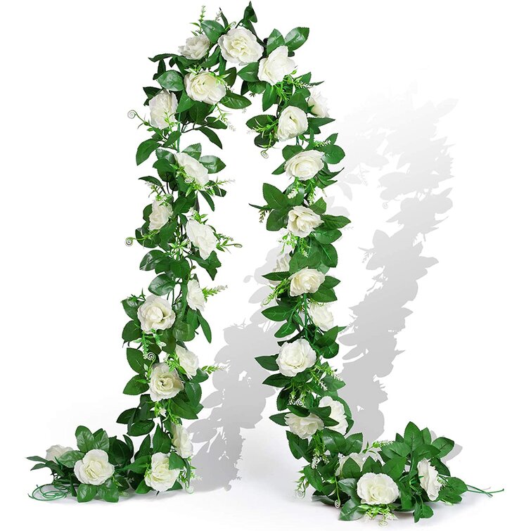 Artificial Silk ROSE Flower Garland Vine Hanging Decor For Home Wedding Or Party 