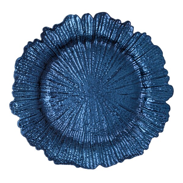 ChargeIt by Jay Set of 4 Gold Ruffled Charger Plates 12.75 