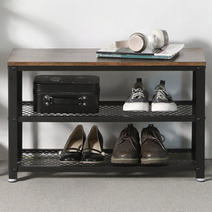 Details about   3-Tier Shoe Rack Industrial Bench Seat Storage Shelves Organizer Entryway Home 