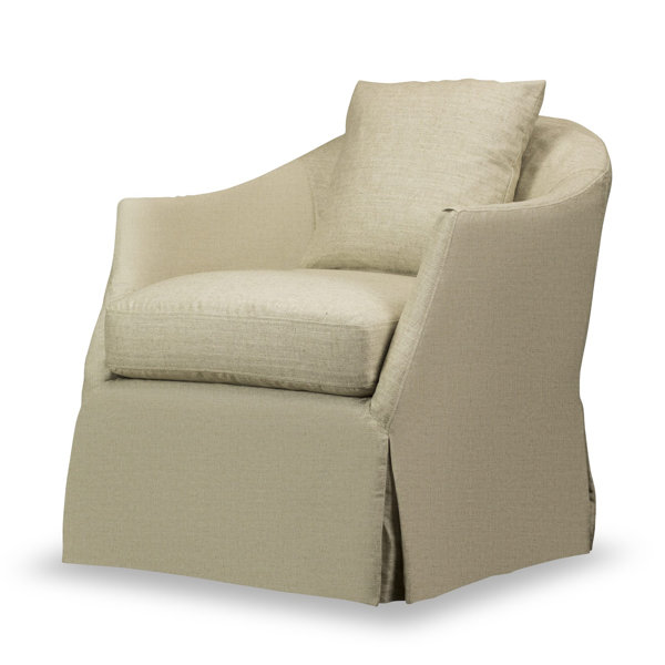 slipcovered swivel glider
