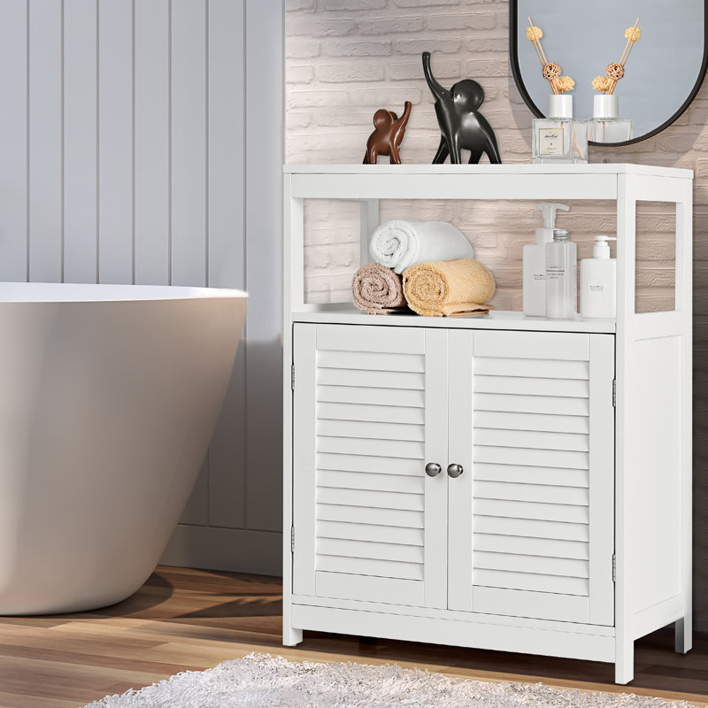 Breakwater Bay Harbuck 23 5 W X 31 5 H X 12 D Free Standing Bathroom Cabinet Wayfair
