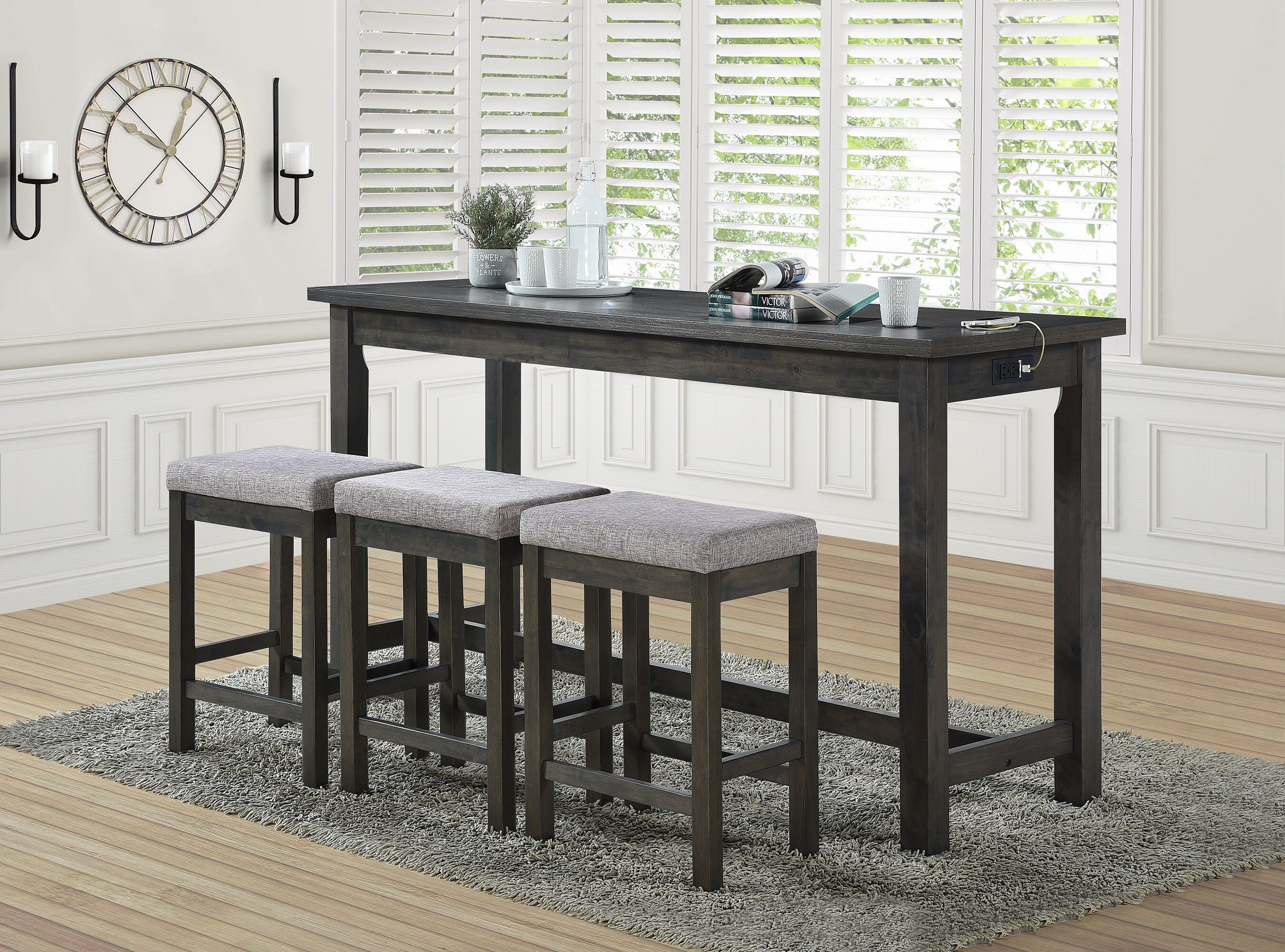 Gracie Oaks Dejesus 4 Piece Counter Height Dining Set | Wayfair