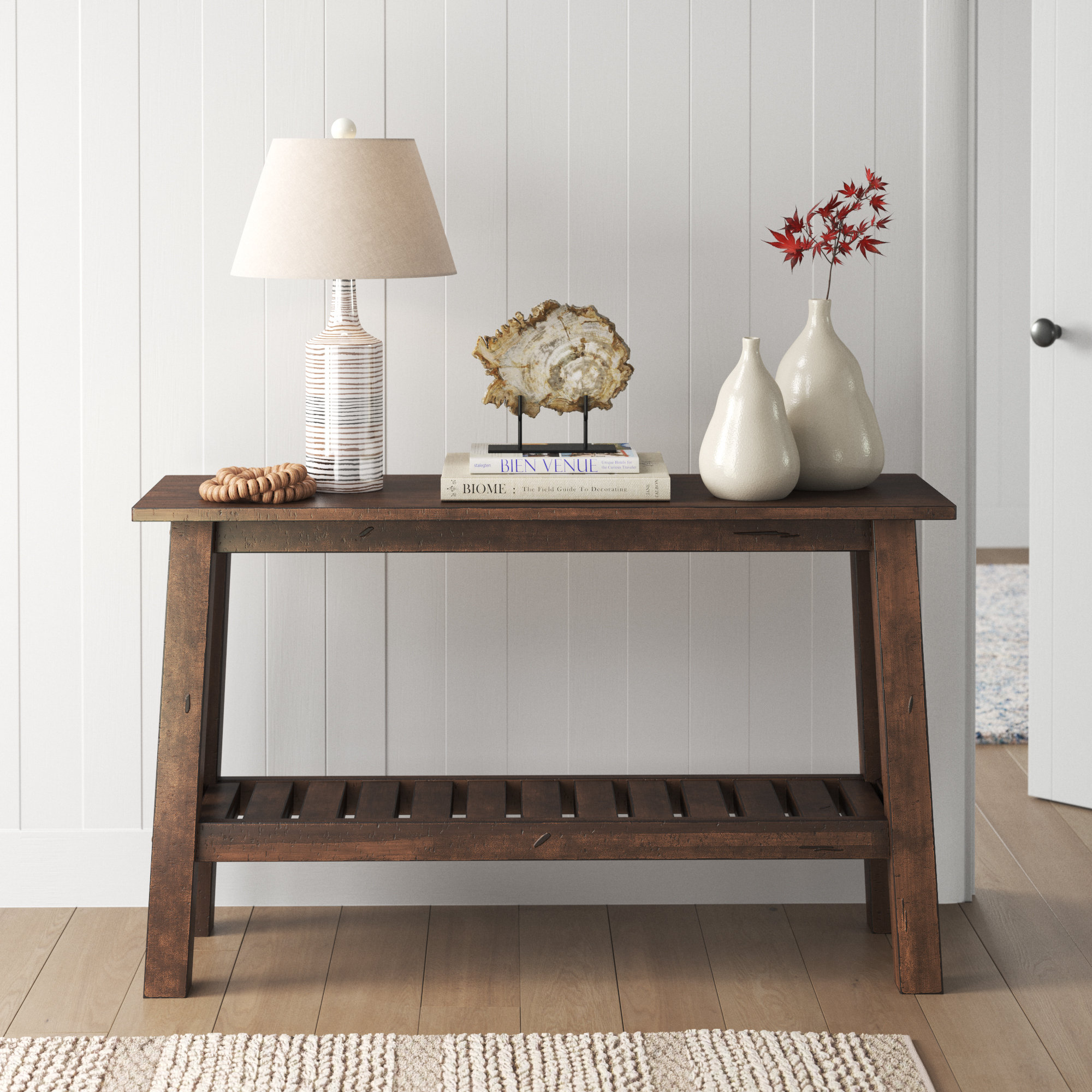 haverhill reclaimed console table brown