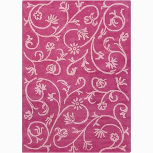 Constance Pink Swirl Floral Area Rug