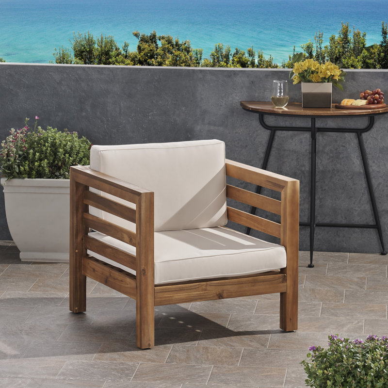 Breakwater Bay Dunn Outdoor Club Patio Chair With Cushions