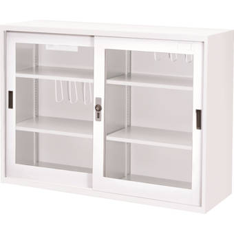 Symple Stuff 46 5 Glass Doors With Lock Storage Cabinet Wayfair
