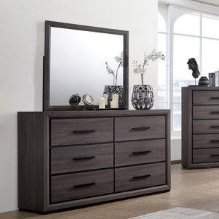 Drummond 6 Drawer Double Dresser with Mirror by Enitial Lab
