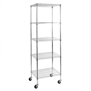 5-Tier UltraZincu2122 NSF Steel Wire Shelving with Wheels