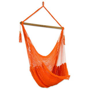 Go to store & view more images Tropical Tangerine Cotton Chair Hammock by Novica