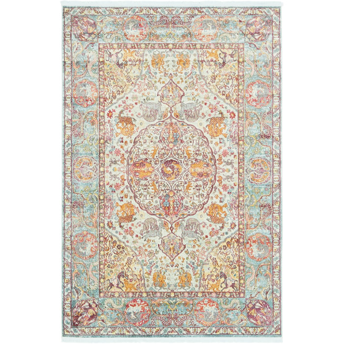 Lonerock Aqua Yellow Area Rug Lonerock Aqua Yellow Area Rug