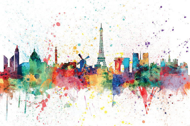 East Urban Home Rainbow Splash Skyline Series Paris France