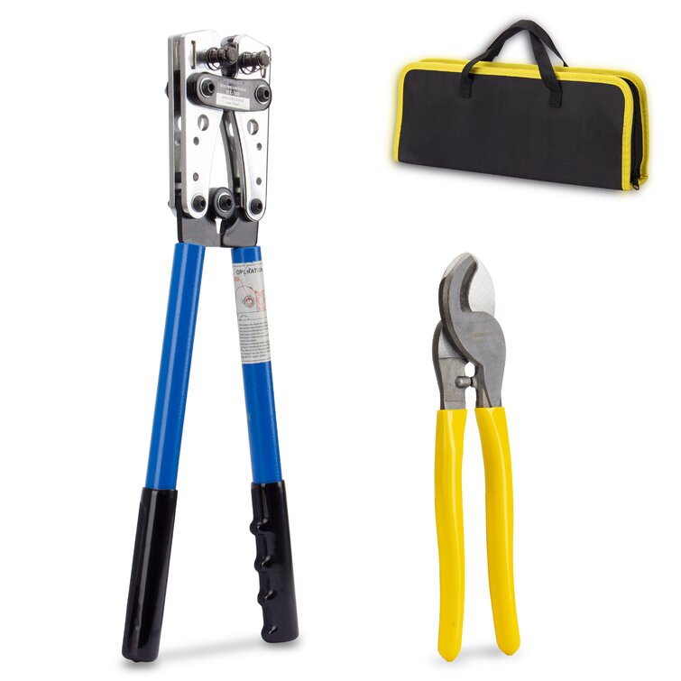 Cable Crimper and Cable Wire Cutter Tool Set for 10 1/0 AWG Wire 6,4 8 2 