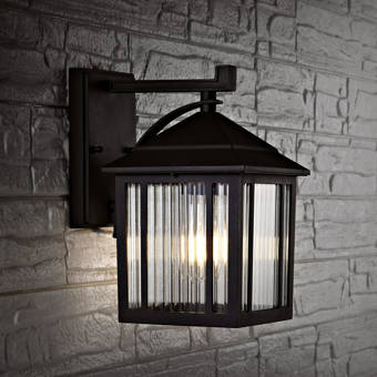 17 Stories Fincastle Brown 1 Bulb Outdoor Wall Lantern Wayfair