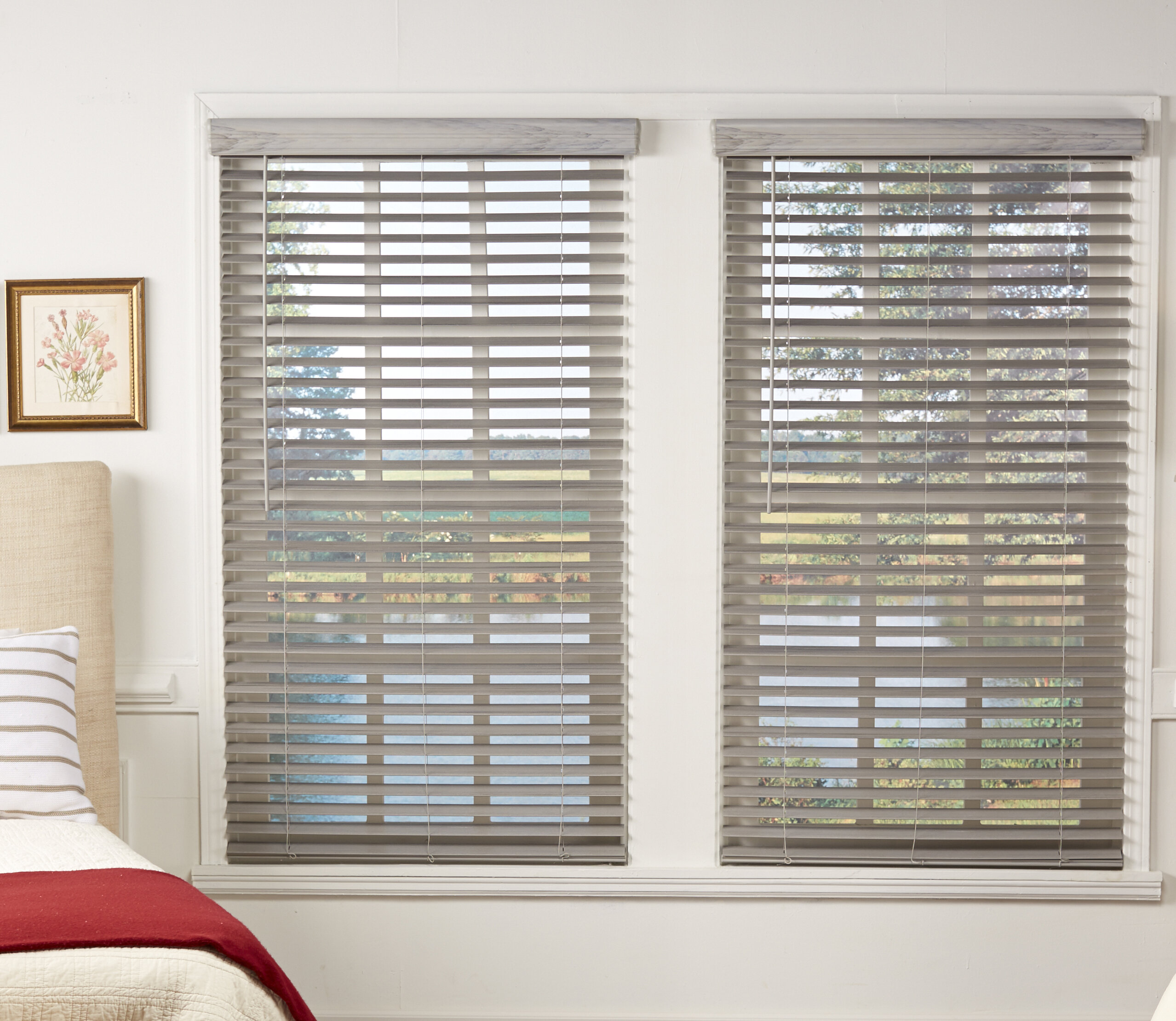 PVC/Wooden Venetian Blind Window Blinds White/Grey Bedroom Living Room Office