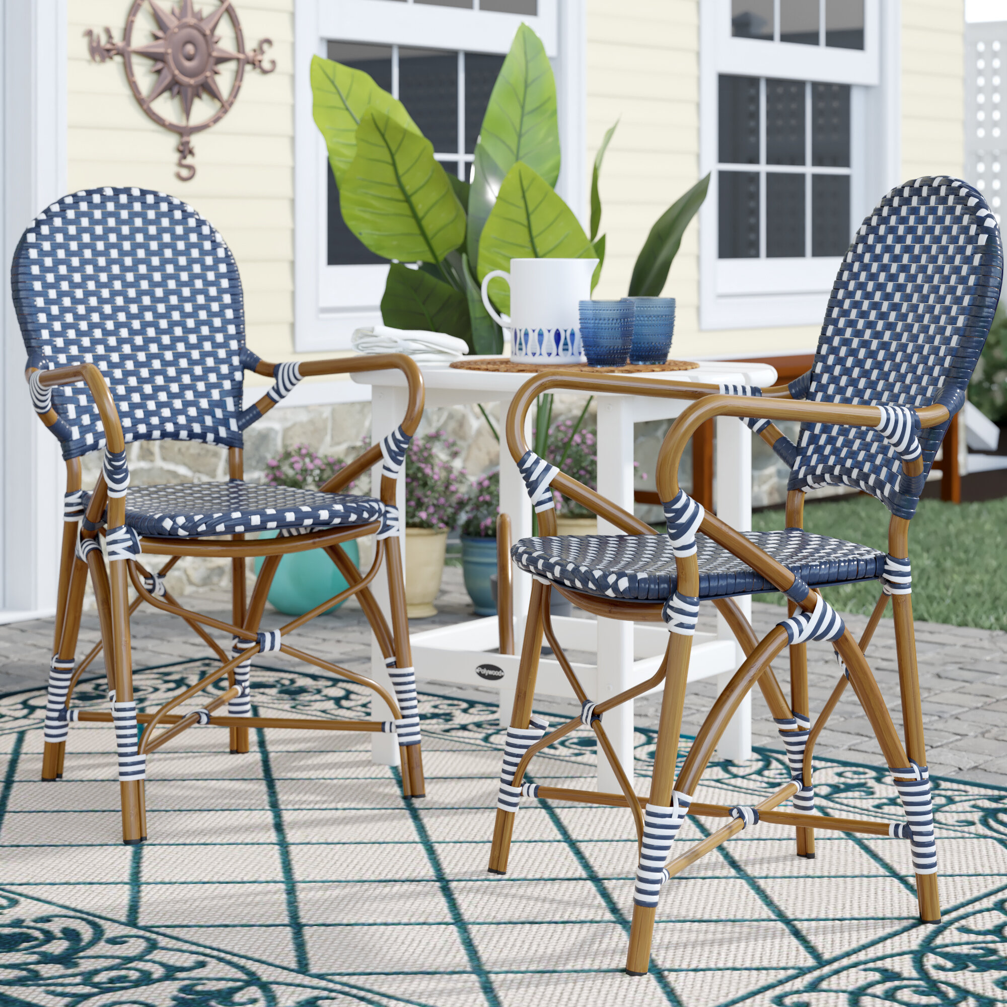 abrahamic stacking patio dining chair