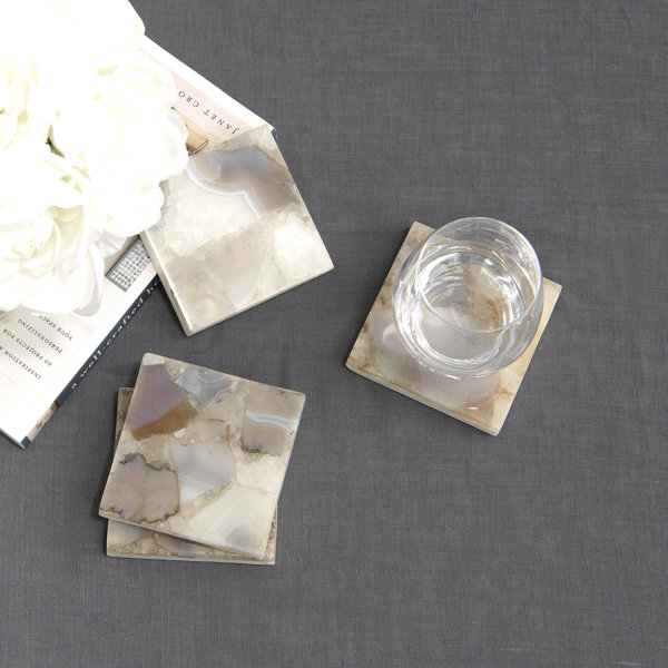 3dRose Image of Luxury Light Green Marble Agate Gem Mineral Malachite Quartz Soft Coasters