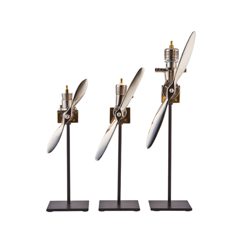 Breakwater Bay Guardado Airplane Engine Replica 3 Piece Sculpture