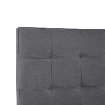 similar to stock photo.Classic Tufted Adjustable Upholstered Queen Headboard in Linen Fabric, Metal Legs
