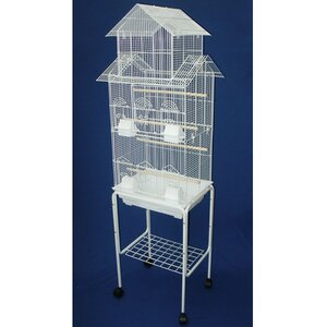 Pagoda Top Small Bird Cage with Stand